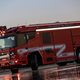 A photo of the LAFD's all-electric fire truck from Rosenbauer